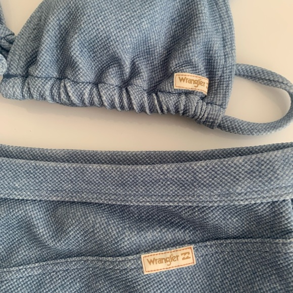 Perfect condition wrangle light blue bikini triangle top high waist bottom - Picture 4 of 5